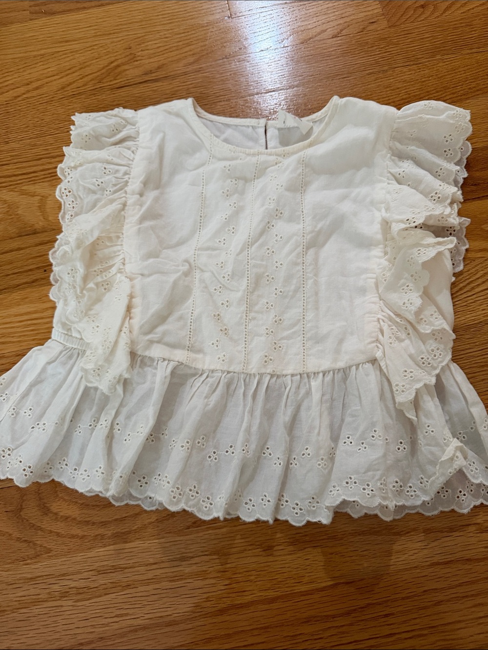 Crewcuts Ivory Eyelet Ruffle Peplum Top